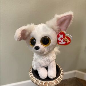 Ty Beanie Boo White Fox “Phoenix” 6 Inch Big Eyes Stuffed Animal New With Tags